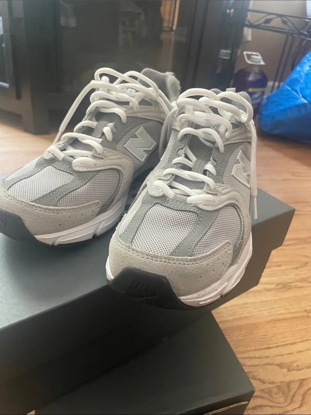 New Balance Gray Athletic Sneakers with White Accents